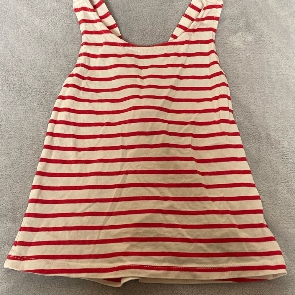NEW Mini Boden Red and White Striped Tank Top with A-Line Silhouette